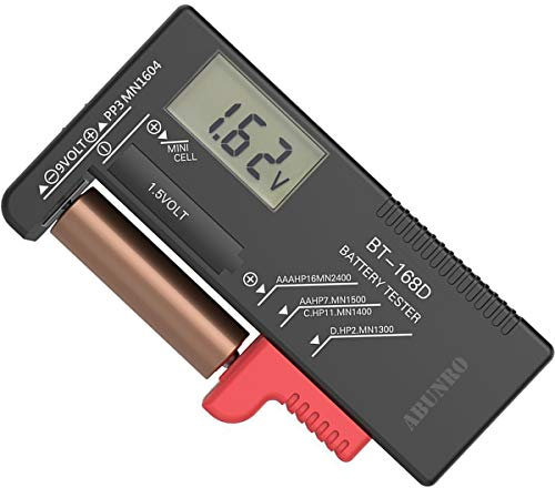 Digitaler Batterietester Universal für AA AAA C D 9V/1,5V, Batterietester für Haushaltsbatterien