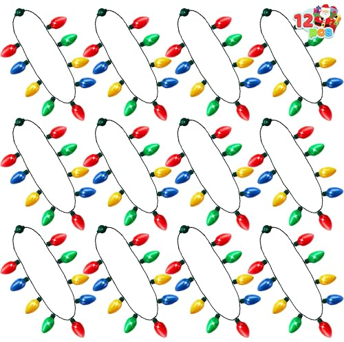 JOYIN Christmas LED Light Up Bulb Necklace Christmas Holiday Accessories Party Favors 9 LED Bulbs