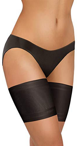 sesto senso Oberschenkelbänder Sexy Elastische Anti-reibung mit 4 Silikonstreifen Glatt Schwarz 70-75 XL