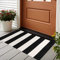 Schwarz-weiß gestreifter Outdoor-Teppich, 61 x 88,9 cm, waschbare Vordertürmatte, Baumwolle, gewebt, Bauernhaus, Veranda, Teppich, Dekoration, mehrlagige Fußmatten, Outdoor, Frühlingsteppich für