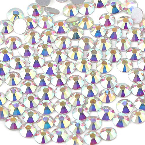 Beadsland Strass en Verre à Dos Plat,Cristal AB,SS34/288pcs,7.1-7.3mm | Cristal Rhinestones AB,Ongle Nail Art,Glue Fix,DIY Décoration