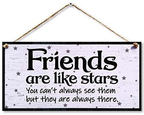 CARISPIBET Friends are like stars | Segni decorativi per la camera da letto con scritta Love e carino, 6 x 12 cm
