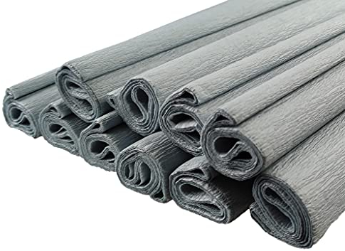Netuno 10 Rollen Krepp-Papier Grau 200 x 50 cm Bastelpapier Krepppapier zum Basteln graues Krepppapier Bastelkrepp deko krepp Rollen Grautöne crepe paper
