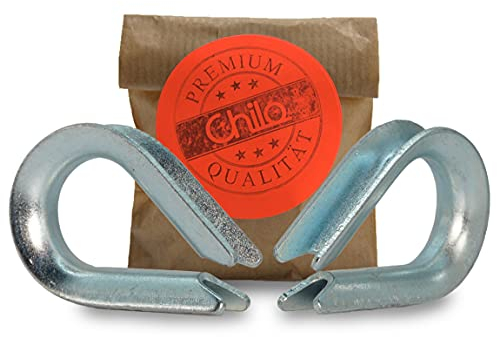 CHILO® Drahtseilkauschen – super stark, rostfrei – [3mm 5mm] Öse für Drahtseil/Stahlkabel/Stahlseil 5-er und 10-er Pack Kauschen verzinkt (5mm, 5 Stk)