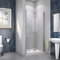 Acezanble Porte de douche pivotante et pliante 90x185cm en niche, 6mm verre transparent sécurit avec le traitement d'anticalcaire