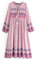 Boho Maxi Midi Dress Summer Dresses for Women Long Sleeve Floral Casual Hippie Bohemian Flowy Maternity Loose (UK, Alpha, L, Regular, Regular, Pink)