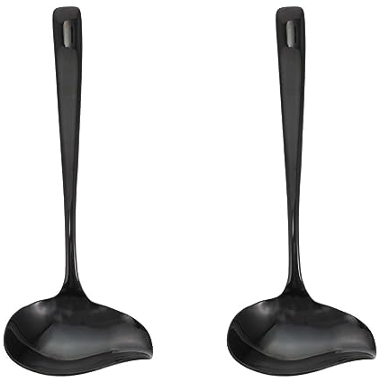 Luxshiny Plastic Drawers 2pcs Sauce Ladle Drizzle Spoon with Spout Gravy Soup Ladle Stainless Steel Kitchen Utensil Plastic Spoons Ladles for Cooking