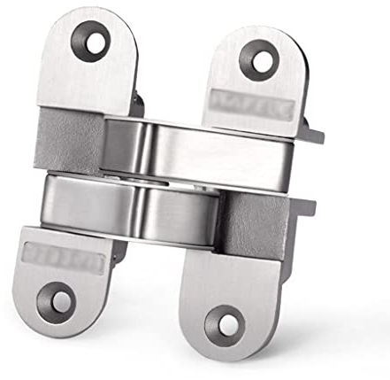 ytwdqwqc Soft-Close-Scharniere Verdeckte Scharnier-Hardware-Scharniere Hochleistungs-Edelstahl-versteckte Tür-Drehgelenk-Scharnier-Möbel-Hardware-Tür-Hardware (Color : Silver, Size : One Size)