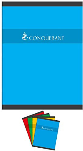 CONQUÉRANT Lot de 5 Cahiers piqué 24 x 32 cm 192 pages 70g grands carreaux coloris aléatoires