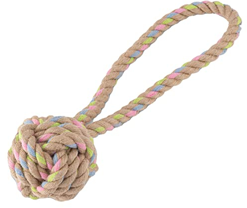 Coperani | Hundespielzeug | Wurfspielzeug | Kauspielzeug | Seil | Ringförmig | M | Hanf | Braun| Zahnreinigend | Apportieren | Robust | Langlebig