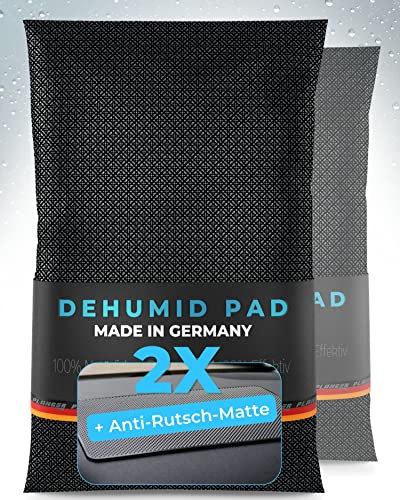 PLANGER® 2x Luftentfeuchter Auto - Dehumid Pad + Antirutsch Matte (Made in Germany) Auto Entfeuchter Kissen für Innenraum - 1,1Kilo - Wiederverwendbar - Ohne Schadstoffe - 2 Jahre Garantie