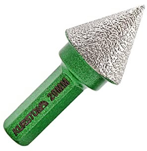 KURSTOL Diamond Cone Tile Bit - Diamond Countersink Drill Bit 20mm Hex Shank Electric Drill,Diamond Beveling Chamfer Bit for Shaping Enlarging Cleanig Existing Holes of Granite Marble Porcelain Tiles