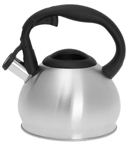 Luckyberg Moderne Wasserkessel Induktion Pfeifkessel aus Edelstahl, Kleiner Teekessel für alle Kochplatten, Flötenkessel, Wasserkocher für Tee Kaffee, ca 1,2 L, (Silber Matt)
