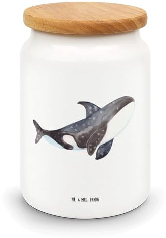 Mr. & Mrs. Panda Vorratsdose Orca - Geschenk, Küchenbehälter, Urlaub, Vorratsbehälter Küche, Keksdose, Killerwal, Möglichkeiten, Meerestiere,