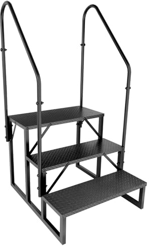 Step Ladder, 3 Steps Stool with 2 Handrail, Heavy Duty, 660 lbs Max Load