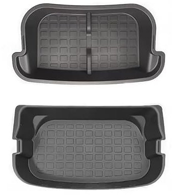 AutoQi Trunk Organizer For 2020-2024 5-Seater Tesla Model Y, Two Layer Insert Cargo Bins Rear Hatch Storage Box fits Tesla Y Accessories
