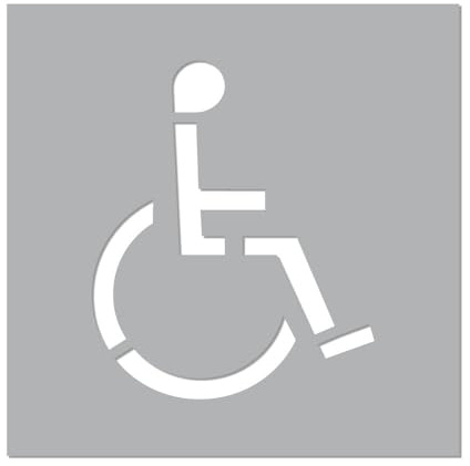 Signalétique.biz France – Bodenmarkierungsschablone „Behindertensymbol“ – PVC 5 mm – Wiederverwendbare Schablone für Parkplatzmarkierung – Format 700 × 800 mm
