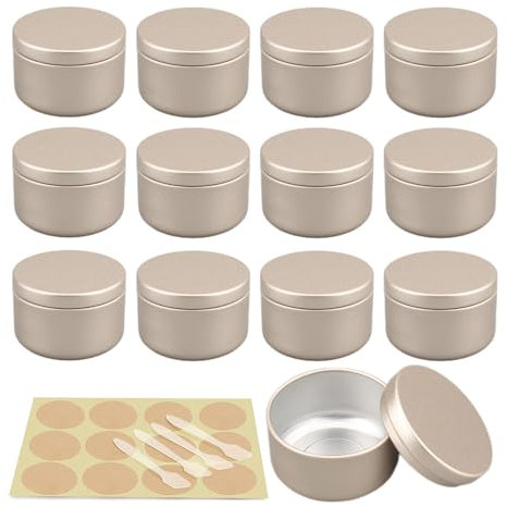 PQPAUTY 20 Stück Leere 50 ml Rund Matt Gold Aluminium Schraubdose Cremedose Alu-Tiegel Dosen 50g Aludose Blechdosen für Kosmetik Kerze Salben