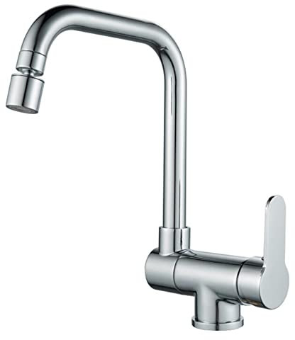 SFEWF Küchenarmaturen, klappbar, im Fenster verchromt, Spültischarmatur, Messing, für Warm- und Kaltwasser, drehbare Spültischarmaturen