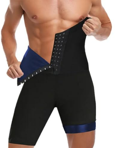 JPXJGT Uomo Leggings Anticellulite Vita Alta Pantaloni Sauna Dimagranti Pantaloncini per Sudare Palestra Fitness