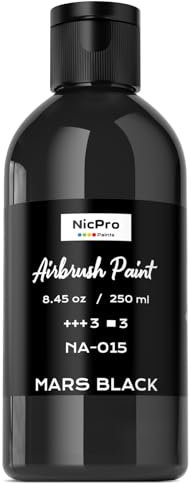 Nicpro Grand ensemble de peinture pour aérographe (250 ml) - Prête à pulvériser - Opaque - Acrylique à base d'eau - Pour modèle, bois, toile, métal, plastique, cuir, pour débutants et artistes