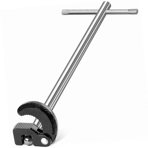 CECOMBINE Basin Wrench Adjustable Wrench for Basin, Basin Wrench to Get into Tight Spaces with 3/8'' to 1-1/4'' Capacity for Fixing Back,Union Nuts Under Sink, Faucet Hex Nuts Under Sink