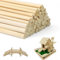 Lot de 60 bâtonnets ronds en bois - 2 tailles - Diamètre 6 mm + Ø 10 mm x 30 cm - Baguettes rondes en bois - Pour bricolage