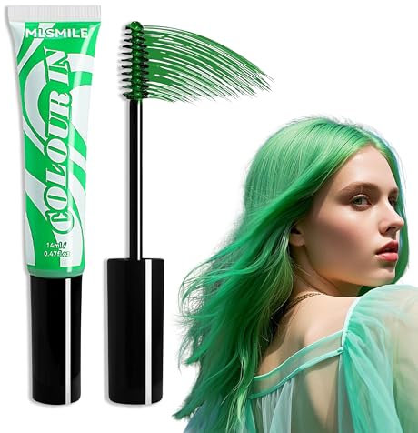 Tinte temporal para el pelo, 14 ml, tinte de pelo verde, tinte de pelo lavable, color de tiza instantánea, color de pelo para Navidad, Halloween, carnaval, cosplay
