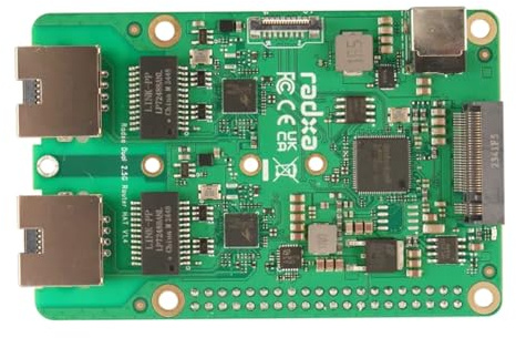 Raspberry Pi 5 Dual 2,5G Router HAT, All-in-One Netzwerk- und Speichererweiterungsplatine