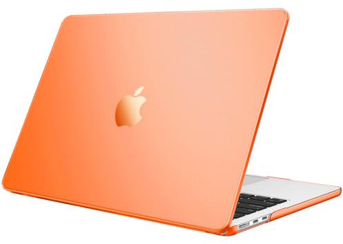 Fintie Case for MacBook Air 13 inch A3449/A3240/A3113/A2681 2022-2026 | M2/M3/M4/M5, Snap On Hard Shell, Full Port Access, Easy On/Off, Lightweight, Orange