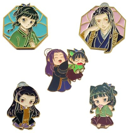 Tagebücher Der Apothekerin Abzeichen 5 Stück, Anime Chibi Figuren Cosplay Brosche, The Apothecary Diary Pins Metall Badges Sammlung Niedlicher Figuren