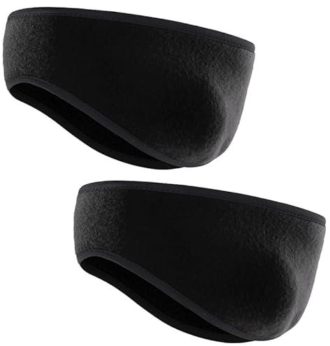 Vmoomax Ohrwärmer Stirnband, 2 Stück Winter Damen Herren Warm Sport Stirnbänder Ohrenstirnband, Winddicht Elastisch Haarband für Fahrrad Joggen Laufen Wandern Radfahren