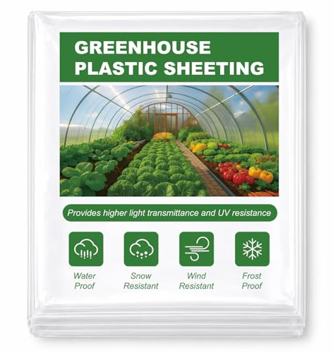 ZSLTLDU 6 Mil Greenhouse Plastic Sheeting, 9x25 FT High Clear Greenhouse Film, Heavy Duty UV Resistant Waterproof Dust Green House Plastic Cover for Garden, Farms, Agriculture