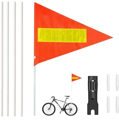 Sunshine smile Reflektierende Fahrradflagge,150 cm Fahrrad Wimpel,Fahrrad Fähnchen,Verstellbare,Roller Fahrrad Wimpel Fahne,Street Buddy Fahne, Sicherheitswimpel