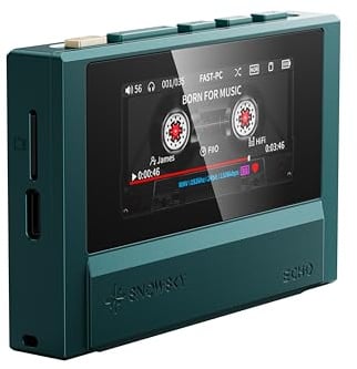 FiiO Echo Retro Hi-Res Digitaler Audio-Player, Dual-DAC-Bluetooth-Musik-Player, 4,4 mm symmetrischer Ausgang, Farbbildschirm, tragbarer DAP (grün)