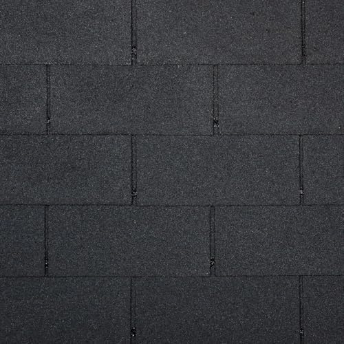 TIMBELA Bitumen-Dachschindel-Set Trio T335BLACK – Farbe Schwarz, wasserdichtes Dach-Set mit Firstelementen und Nägeln für Holz-Gartenhaus Modell M335