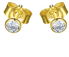 DOOSTI Ohrstecker 333 Gold, 4,0mm Durchmesser