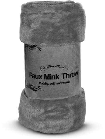 ASAB Super Soft Blanket 150x200cm Large Fluffy Blanket Super Soft Fleece Throw Blanket Couch Blanket for Winter Large Blanket Warm Blanket for Home Bed and Sofa Ideal for Every Room - Charcoal