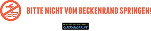 CLICKANDPRINT Aufkleber » Bitte Nicht vom Beckenrand springen!, 320x44,9cm, Neon Orange • Dekoaufkleber/Autoaufkleber/Sticker/Decal/Vinyl