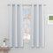 PONY DANCE Short Kid's Curtains for Bedroom - Thermal Insulated Energy Saving Curtain & Drapes with Silver Rings for Home Decoration, 42 in Width by 63 Inch Drop, Greyish White, 1 Pair