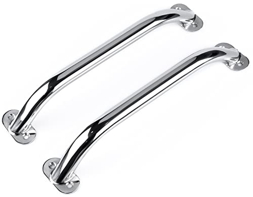 Marinebaby 30,5 cm ovaler Handlauf, polierter Haltegriff, Edelstahl-Handlauf für Marine Yacht / Wohnmobil (2 Stück)