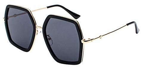 Lazzboy Herren- Und Damen-sonnenbrille Aus Metall Mit Großem Gestell Unisex Sonnenbrille Retro Stark Brillen Quadratische Metallrahmen Für Männer Frauen Klassiker Piloten(C)