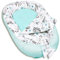 PALULLI Babynest, multifunktionales Kuschelnest mit Weiches zusätzlicher Matratze, Kokon, Nestchen, Babybett, Reisebett für Neugeborene, 100% Baumwolle Oeko-TEX, HERGESTELLT IN DER EU (Gärten Minz)