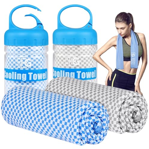 BOGI 2-Pack Kühltuch, Kühltücher für Hals und Gesicht-40 x12-Eistuch für sofortige Kühlung, weiches atmungsaktives Kühltuch, Bleiben Sie kühl für Yoga, Sport, Fitnessstudio, Camping