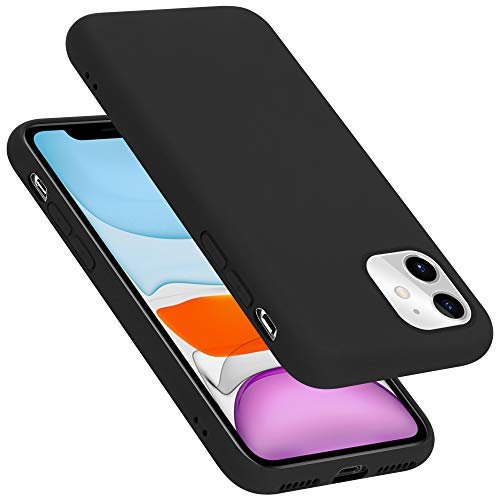 Cadorabo Custodia per Apple iPhone 11 6.1 in LIQUID NERO - Morbida Cover Protettiva Sottile di Silicone TPU con Bordo Protezione - Ultra Slim Case Antiurto Gel Back Bumper Guscio