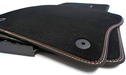 kh Teile Fußmatten Premium Velours 850gm² Automatten Doppelnaht Rot Weiß Autoteppich 4-teilig