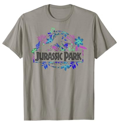 Jurassic Park Tropical Floral Logo T-Shirt
