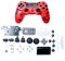 HUAYUWA Kunststoff-Gamecontroller-Gehäuse mit Tasten Ersatz-Set passend für Playstation 4 Slim 4.0 JDM-040 (V1-Version), Tarnrot