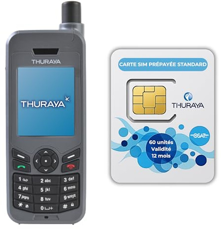 OSAT Thuraya XT-LITE Satellitentelefon + Prepaid Standard SIM-Karte mit 60 Einheiten | Gültigkeit 365 Tage | Sprach- und SMS-Abdeckung für Fernkommunikation und Notfälle.