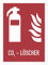 Stell Brandschutzzeichen Aufkleber Feuerlöscher F001 CO2 -Löscher Folie 200x300mm signalrot
